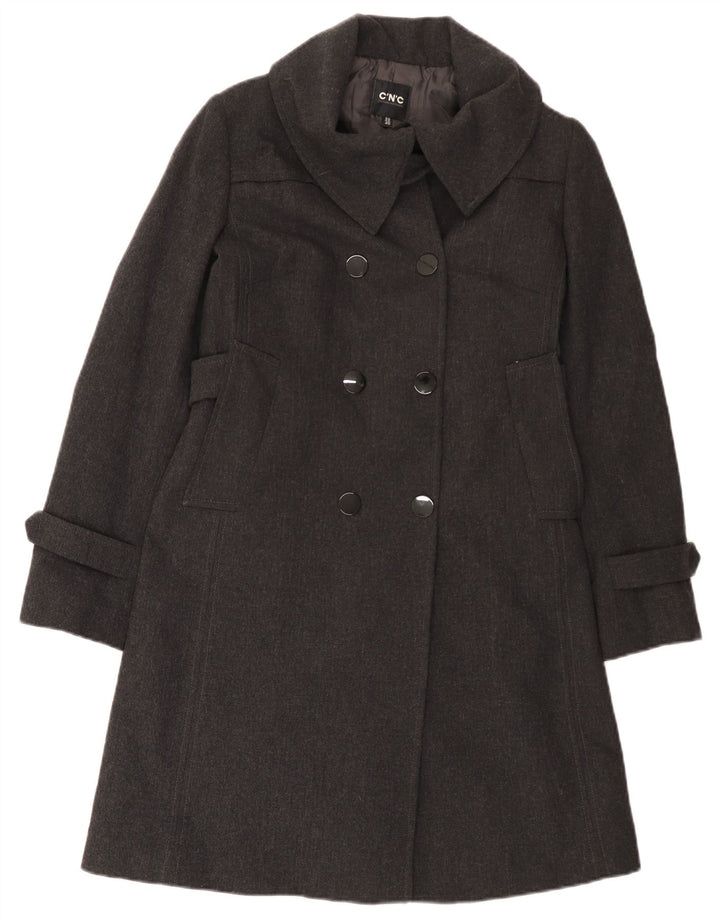CNC Costume National Cappotto Doppio Petto Donna IT 40 Small Grigio Poliestere