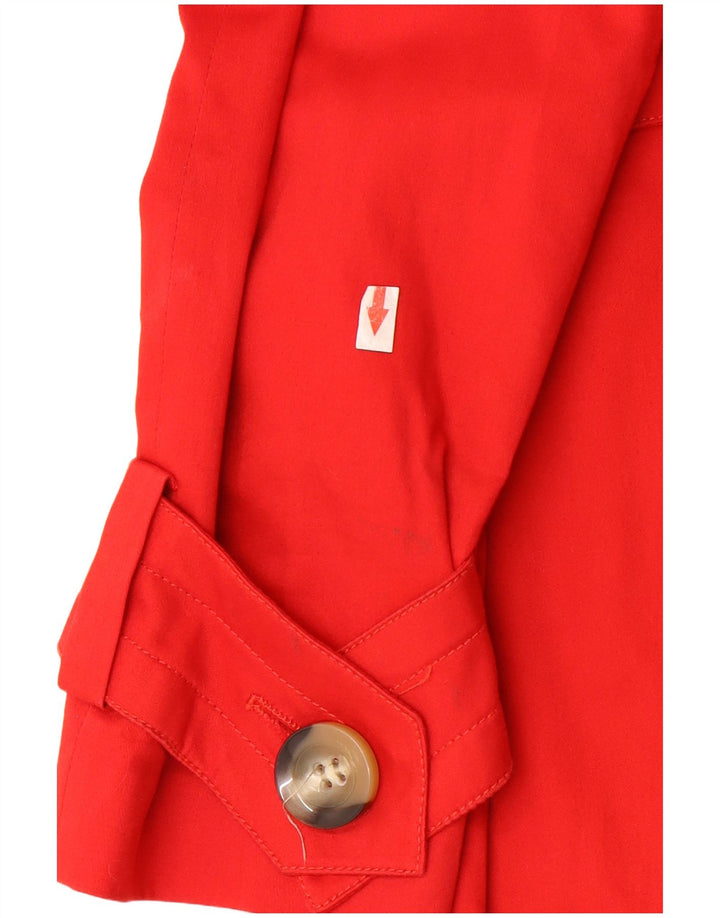 Cappotto da marinaio corto da donna Zara UK 14 cotone rosso medio