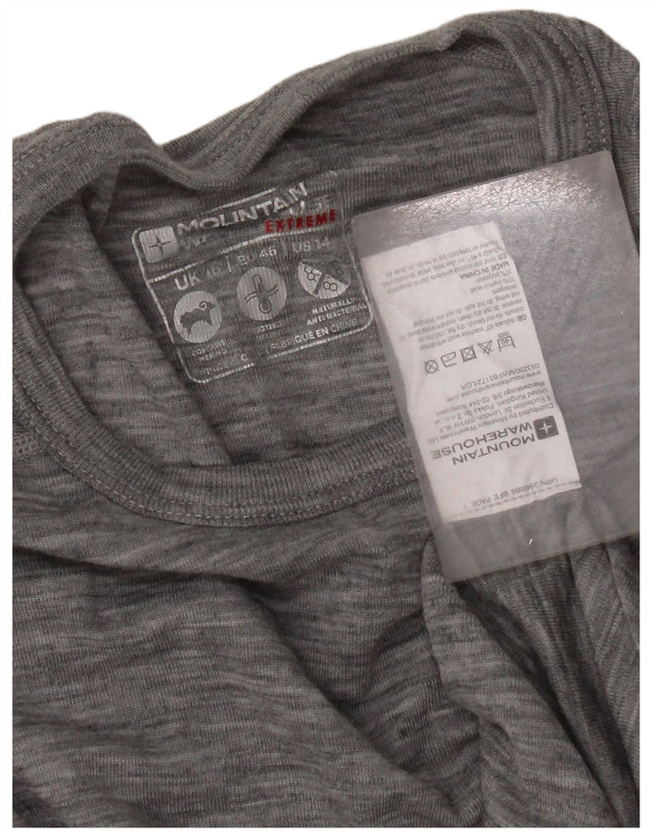 Mountain Warehouse Top da donna a maniche lunghe UK 18 XL Lana merino grigia