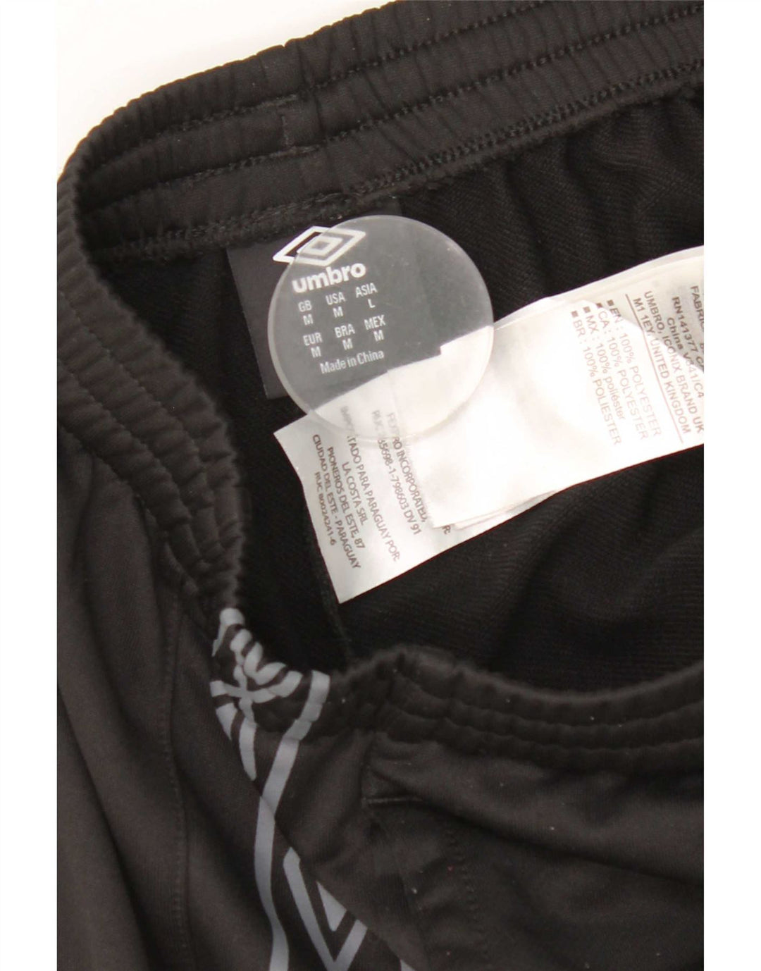 Pantaloni da tuta con grafica Umbro da uomo, poliestere nero medio