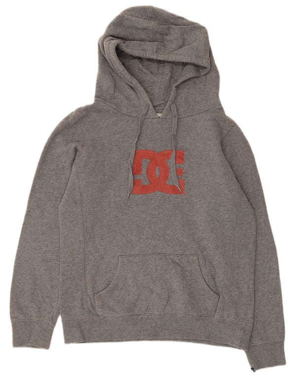 Felpa con cappuccio grafica da donna DC UK 16 grande cotone chiazzato grigio