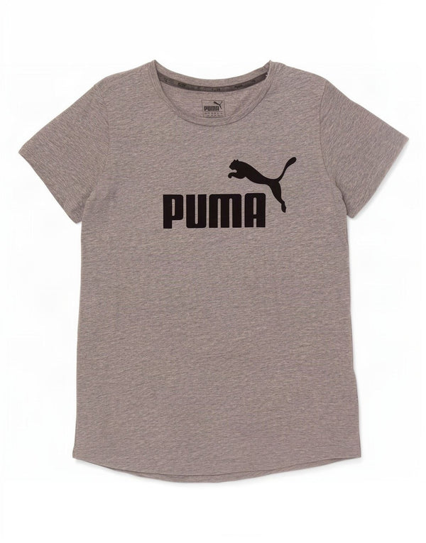 T-shirt grafica da donna Puma UK 14 grande cotone chiazzato grigio