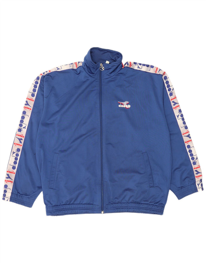 DIADORA Giacca da tuta grafica da uomo UK 44 XL Blu poliestere