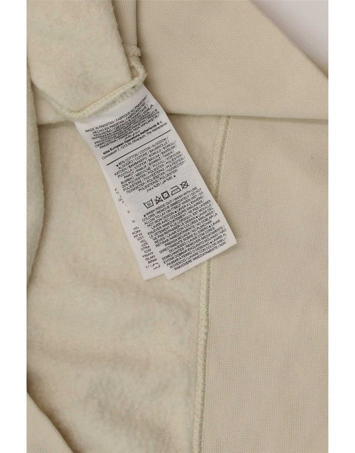Felpa oversize corta da donna Nike, maglione UK 14, cotone bianco sporco medio