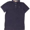 Polo da uomo Tommy Hilfiger media cotone blu navy