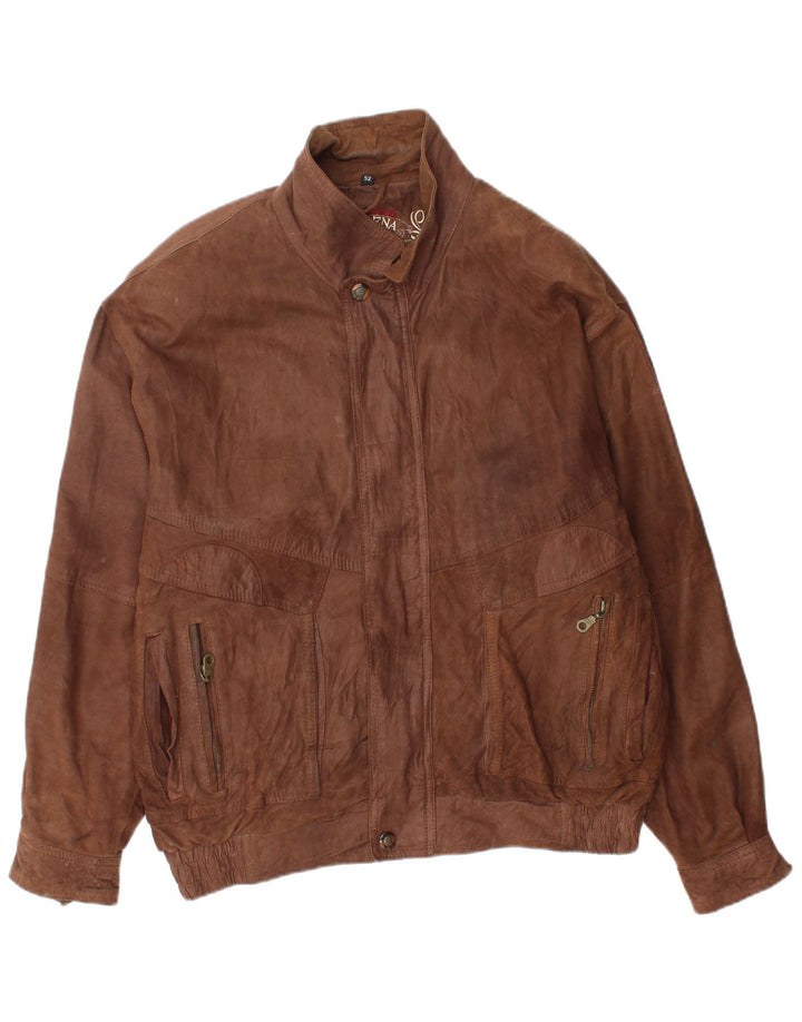 Bomber Morena da uomo in pelle scamosciata IT 52 XL in pelle marrone