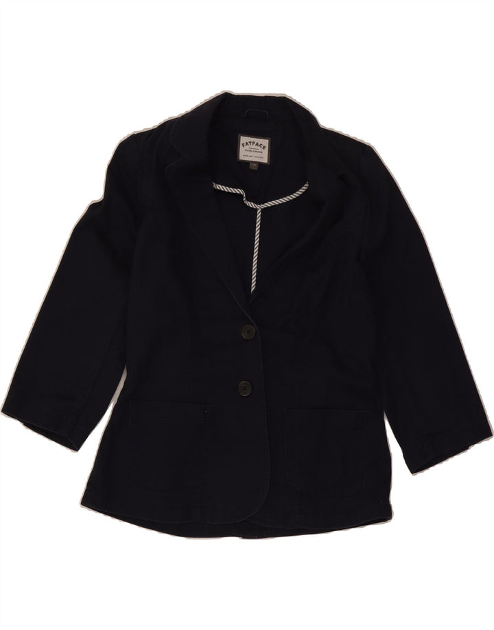FAT FACE Girls 3/4 Sleeve 2 Button Blazer Jacket 9-10 Years Navy Blue Vintage Fat Face and Second-Hand Fat Face from Messina Hembry 