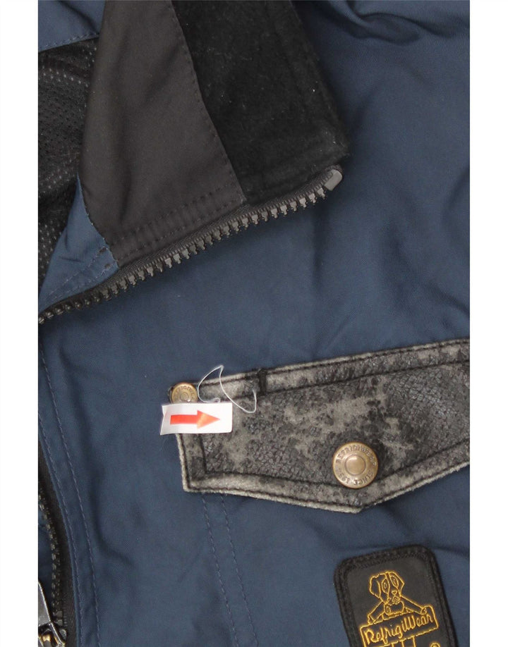 Giacca antipioggia da uomo Refrigiwear UK 36 Small Blu Navy Colourblock in poliammide