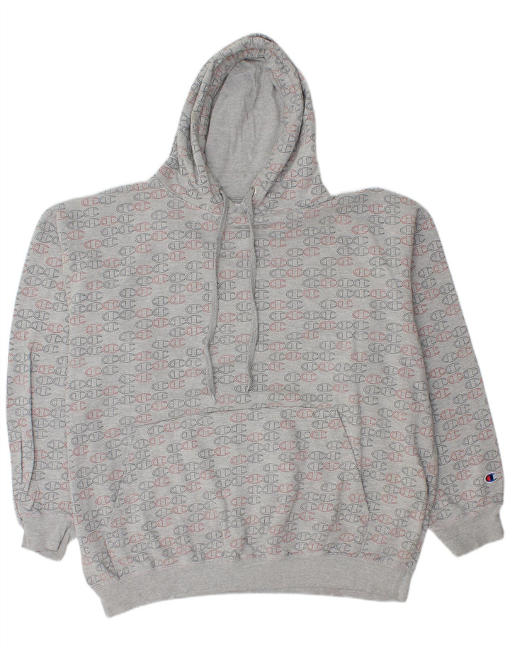 Felpa con cappuccio grafica da uomo Champion 2XL cotone grigio