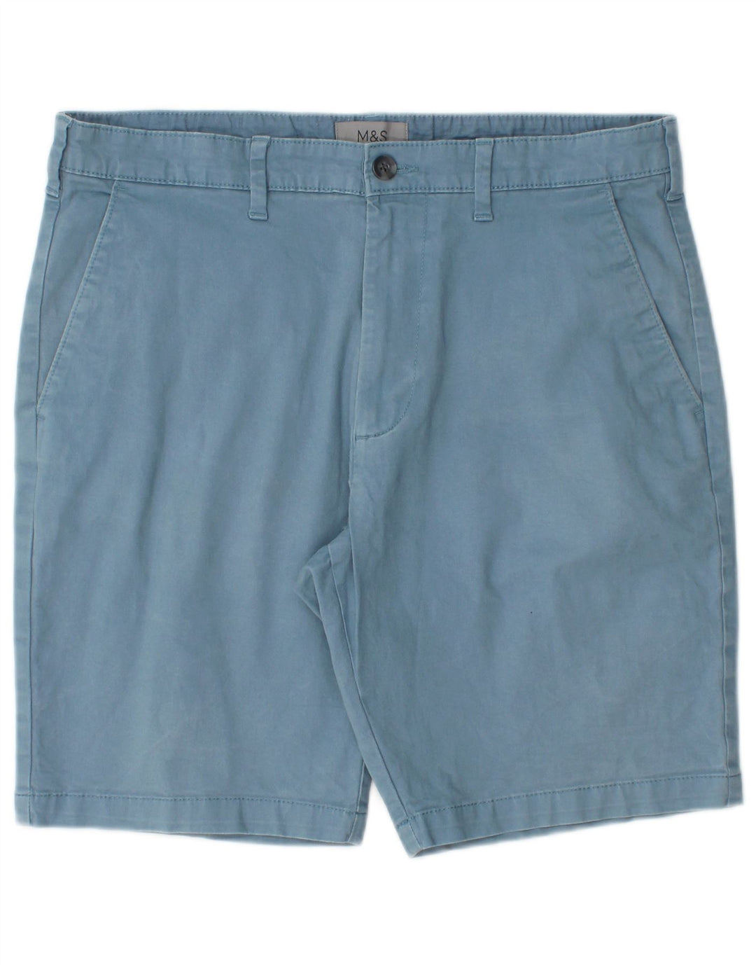 Pantaloncini chino da uomo Marks & Spencer W32 cotone blu medio