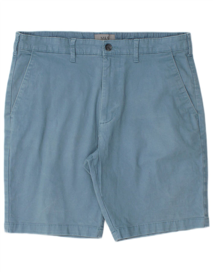 Pantaloncini chino da uomo Marks & Spencer W32 cotone blu medio