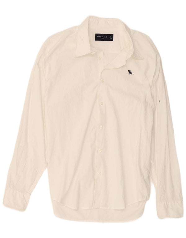 Camicia da uomo Abercrombie & Fitch XL in cotone bianco