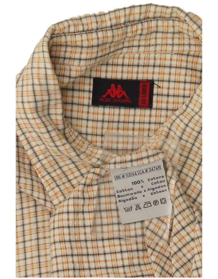 Camicia a maniche corte da uomo KAPPA 2XL in cotone a quadri bianchi