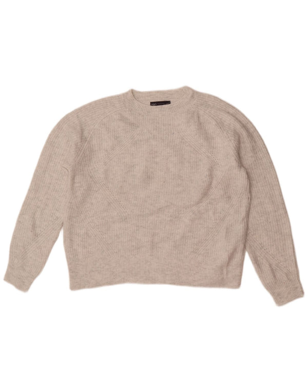 Maglione maglione girocollo da donna Marks & Spencer UK 14 Acrilico grigio medio
