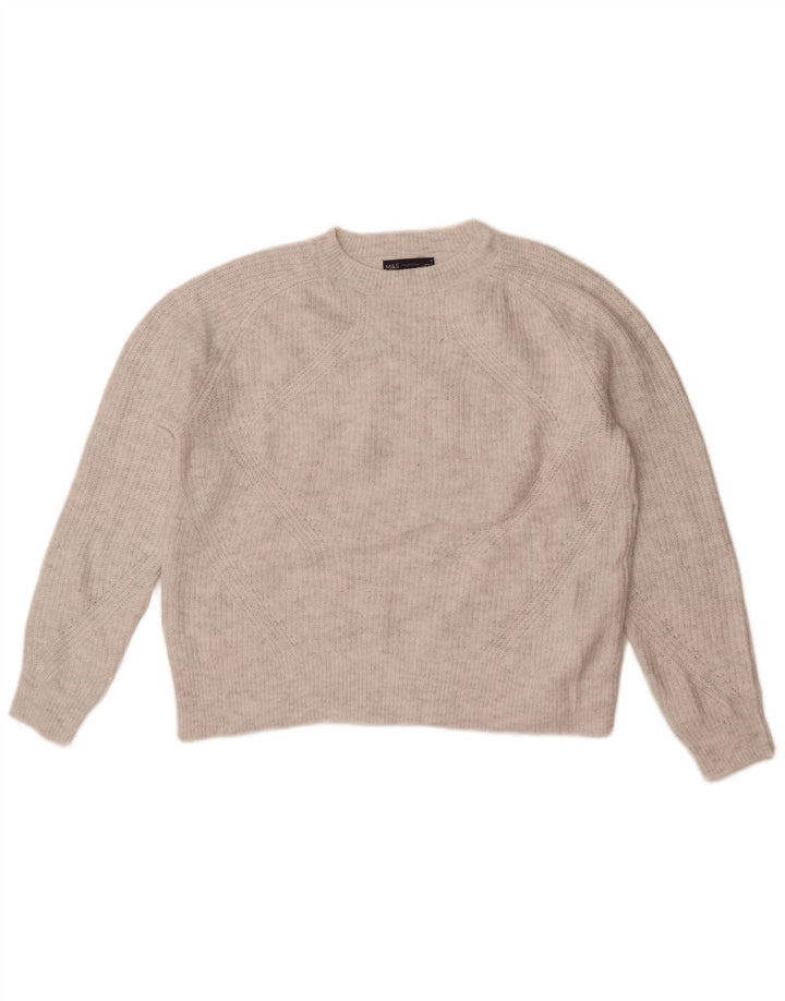 Maglione maglione girocollo da donna Marks & Spencer UK 14 Acrilico grigio medio