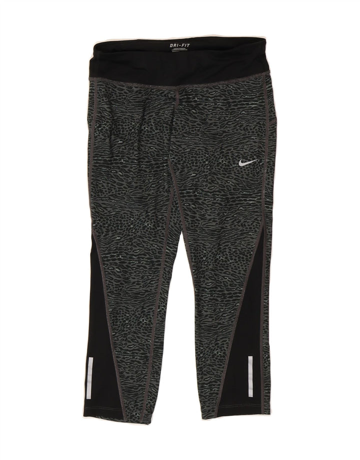 NIKE Womens Dri Fit Leggings UK 10 Small Black Animal Print Polyester Vintage Nike and Second-Hand Nike from Messina Hembry 
