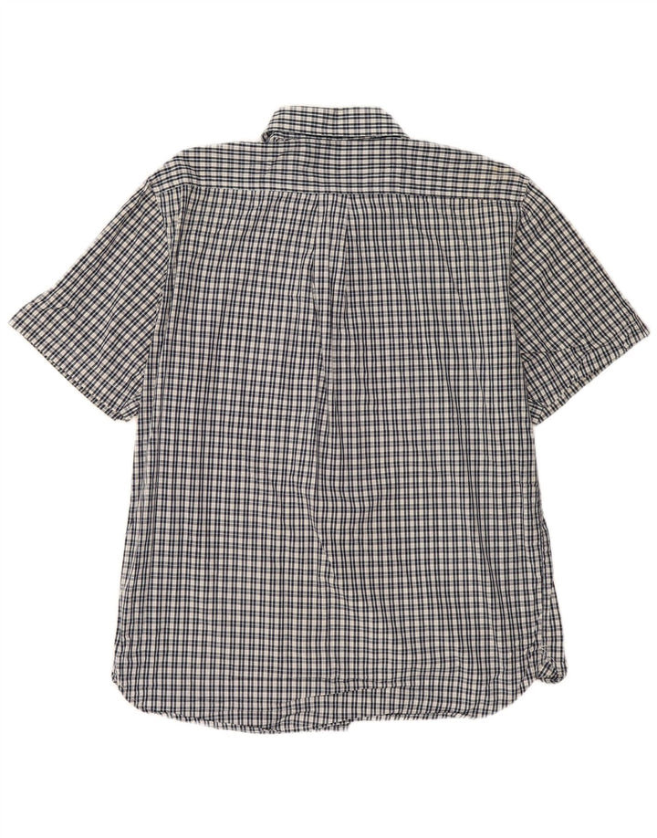 Camicia a maniche corte da uomo IZOD grande in cotone a quadri blu navy