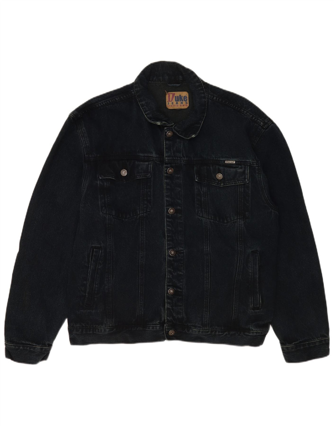 Giacca in denim da uomo Duke UK 42 XL Cotone blu navy classico