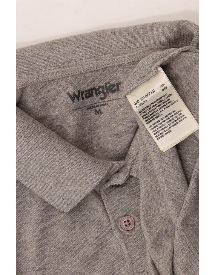 Polo da uomo WRANGLER in cotone screziato grigio medio