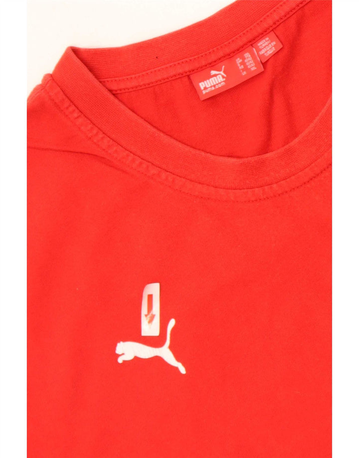 T-shirt grafica da uomo Puma Top 2XL in cotone rosso