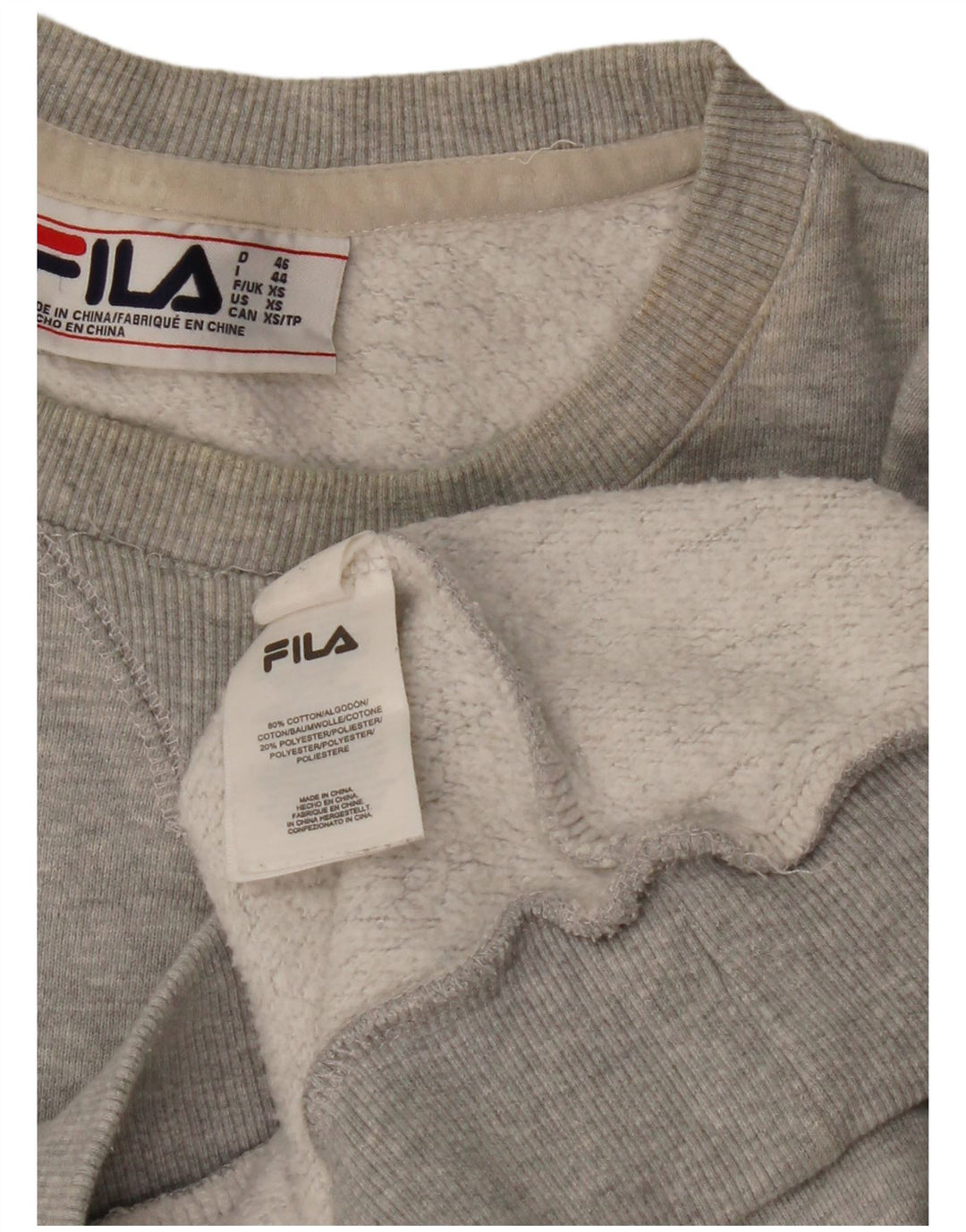 Felpa da uomo ampia FILA, maglione XS, cotone grigio