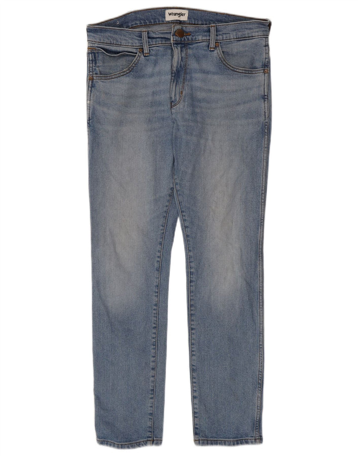 WRANGLER Mens Larston Straight Jeans W32 L29 Blue Cotton