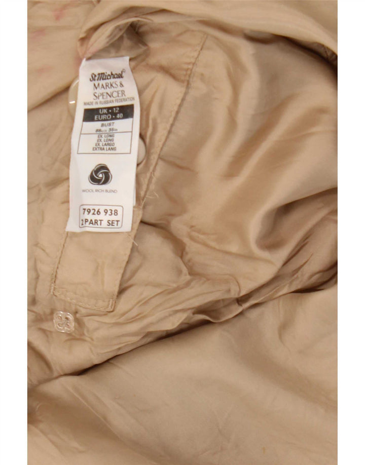 Cappotto doppiopetto da donna Marks & Spencer UK 12 Lana beige medio