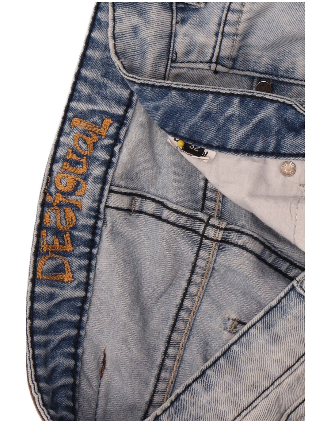 Pantaloncini di jeans invecchiati Desigual da uomo W32 blu medio
