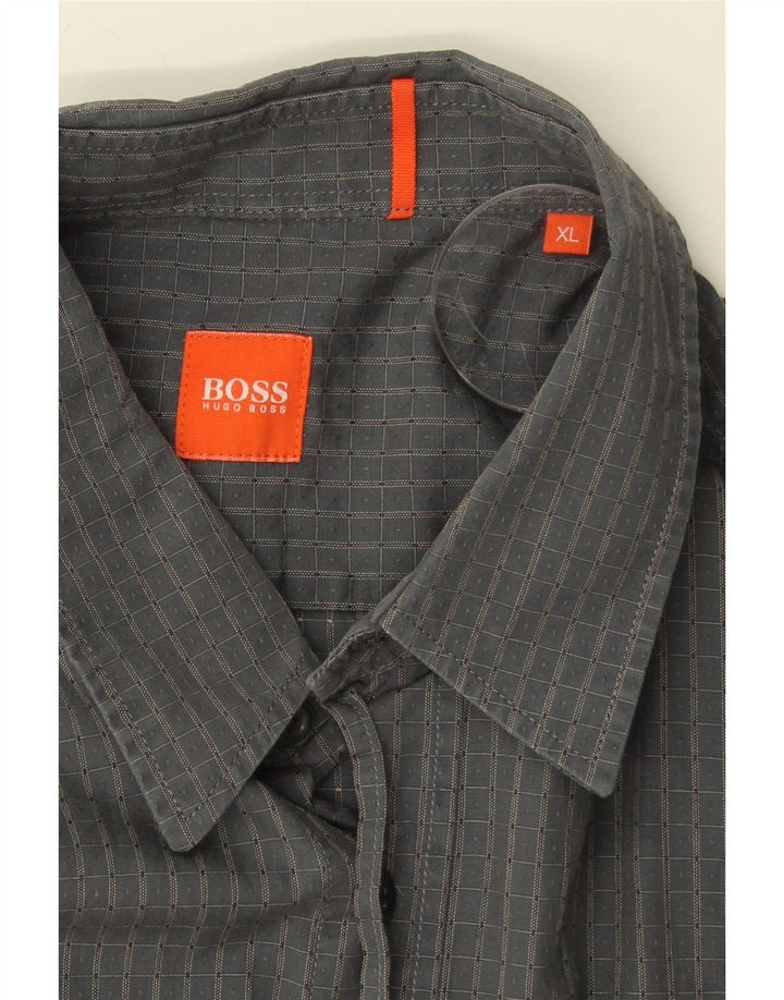 HUGO BOSS Mens Shirt XL Grey Check Vintage Hugo Boss and Second-Hand Hugo Boss from Messina Hembry 