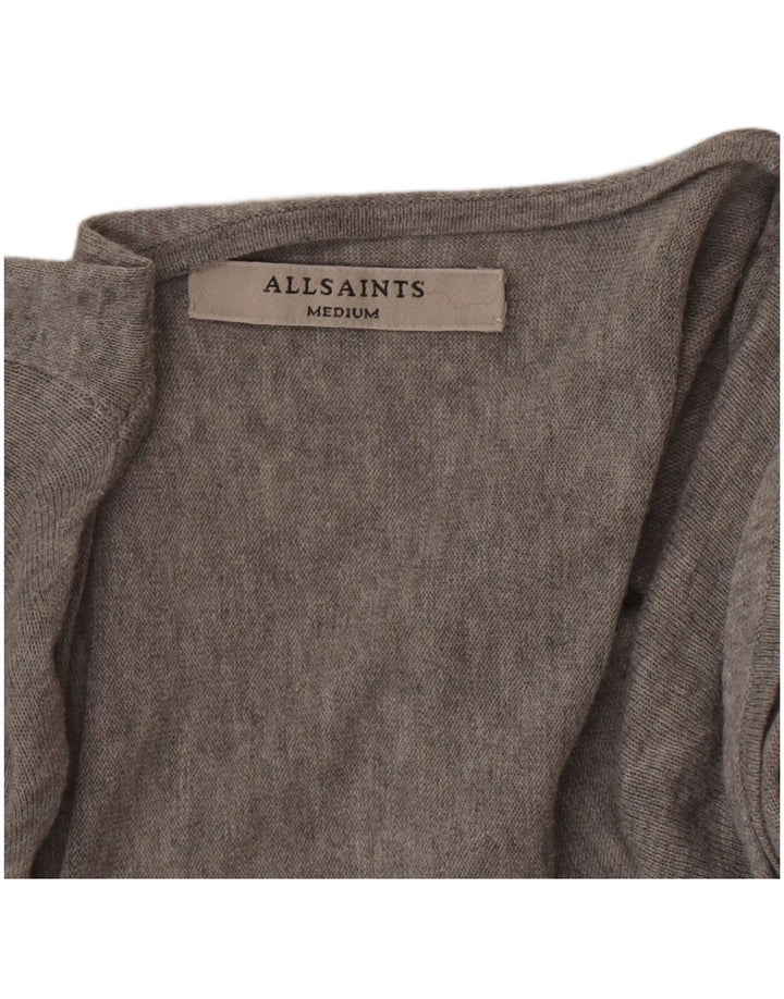 Maglione maglione oversize con scollo a V da donna All Saints UK 14 Grigio medio