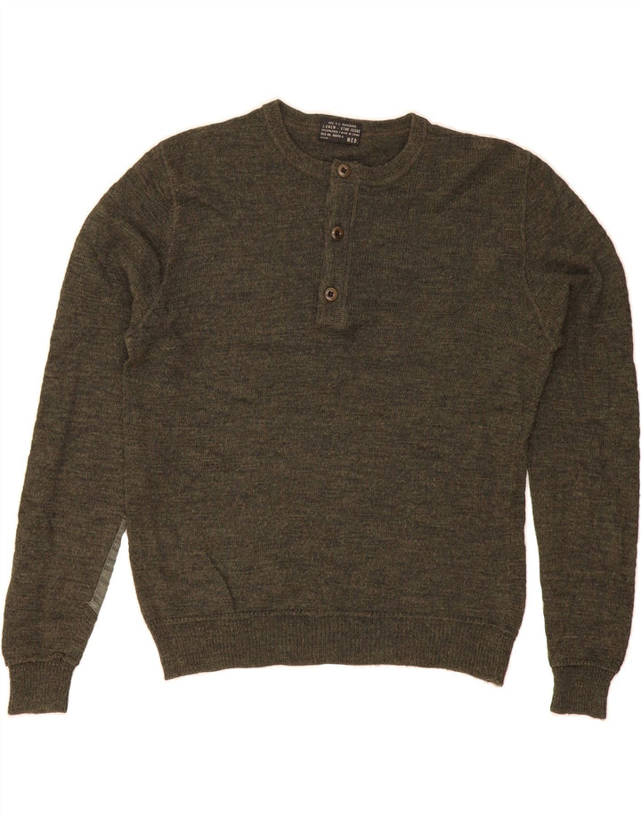J. CREW Womens Crew Neck Jumper Sweater UK 14 Medium Green Wool Vintage J. Crew and Second-Hand J. Crew from Messina Hembry 
