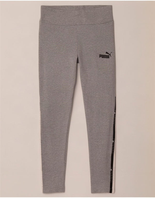 Leggings grafici da donna Puma UK 10 Small Cotone color block grigio