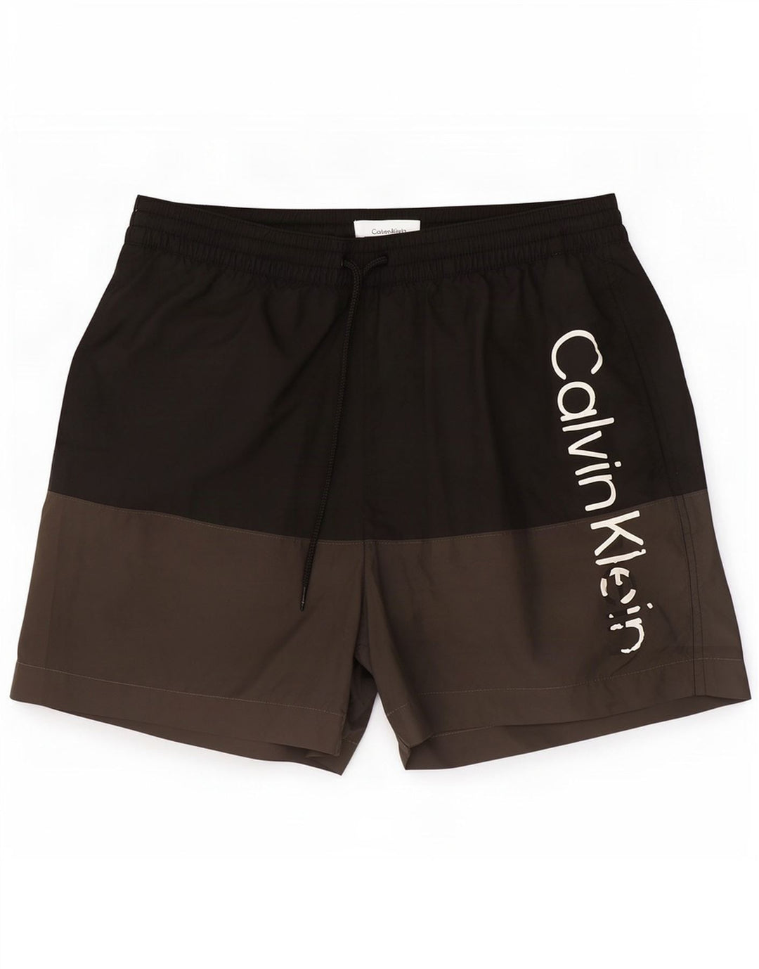 Pantaloncini da bagno grafici da uomo Calvin Klein a blocchi di colore neri medi