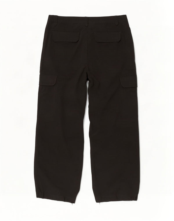 Pantaloni cargo a gamba larga da donna Marks & Spencer UK 14 Large W32 L28 neri