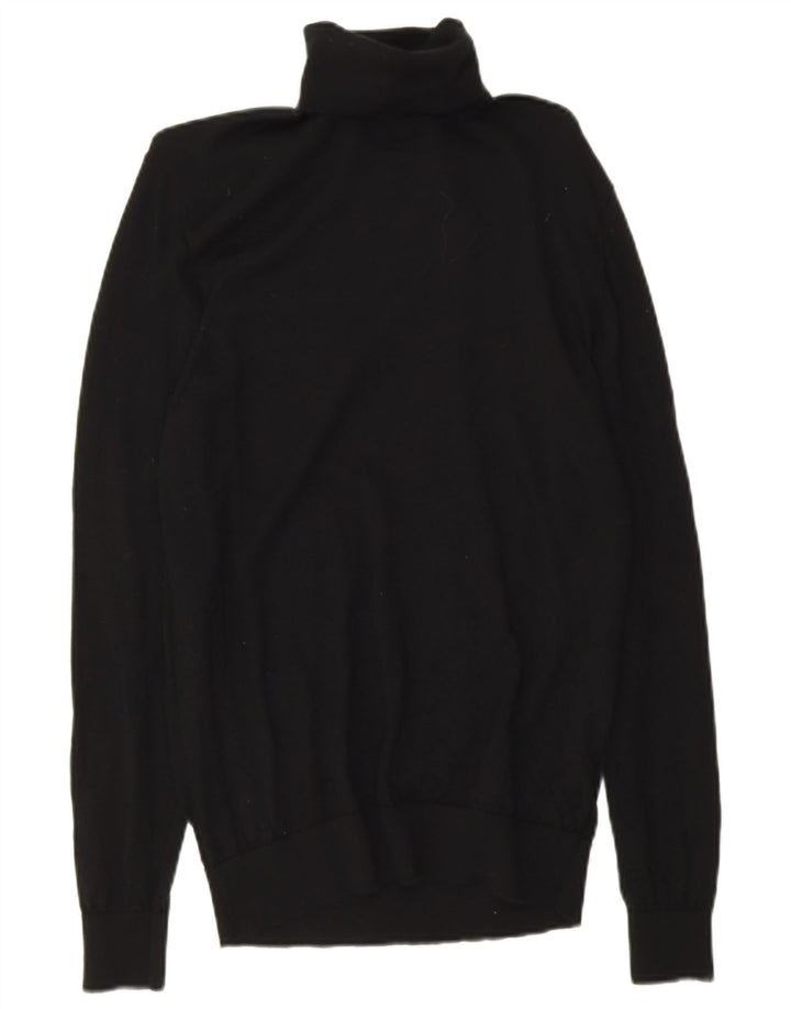 Maglione maglione a collo alto autografo da uomo Marks & Spencer nero medio