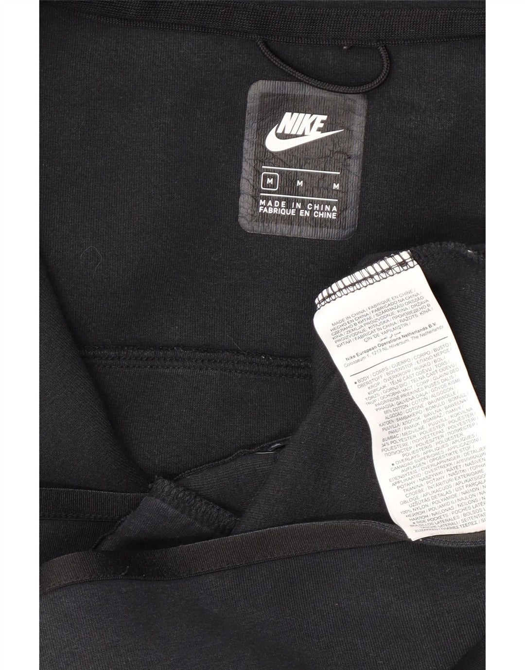 Maglione con cappuccio e zip da uomo NIKE in cotone nero medio
