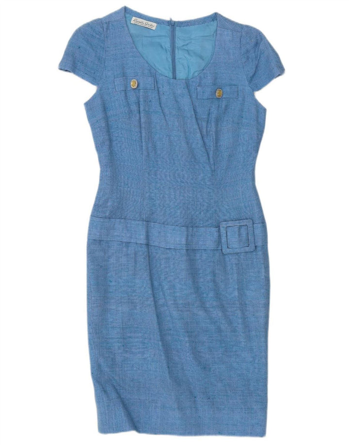VINTAGE Womens Sheath Dress UK 10 Small Blue