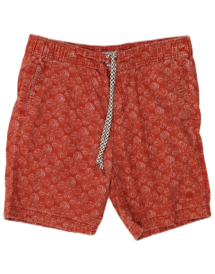 Pantaloncini da bagno da uomo Fat Face Cotone floreale arancione medio