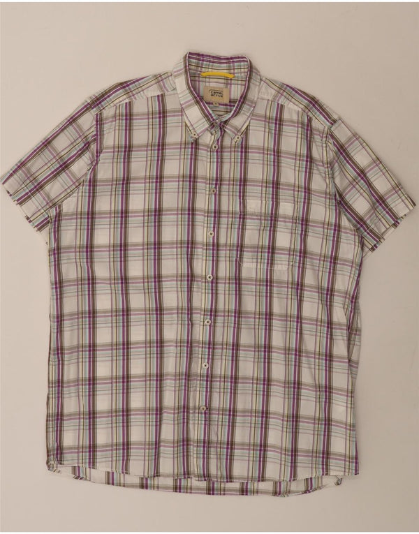 Camicia a maniche corte da uomo Camel Active XL in cotone a quadri multicolore
