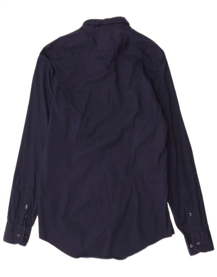 TOMMY HILFIGER Camicia slim fit da uomo piccola in cotone blu navy