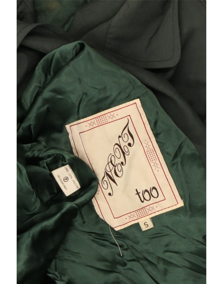 Trench oversize da donna vintage UK 10 piccolo verde in poliammide