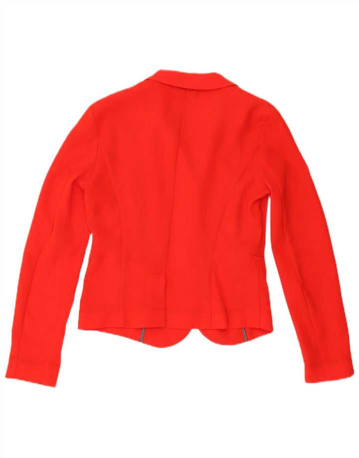 Giacca blazer da donna a 4 bottoni Sisley UK 10 piccola arancione poliestere