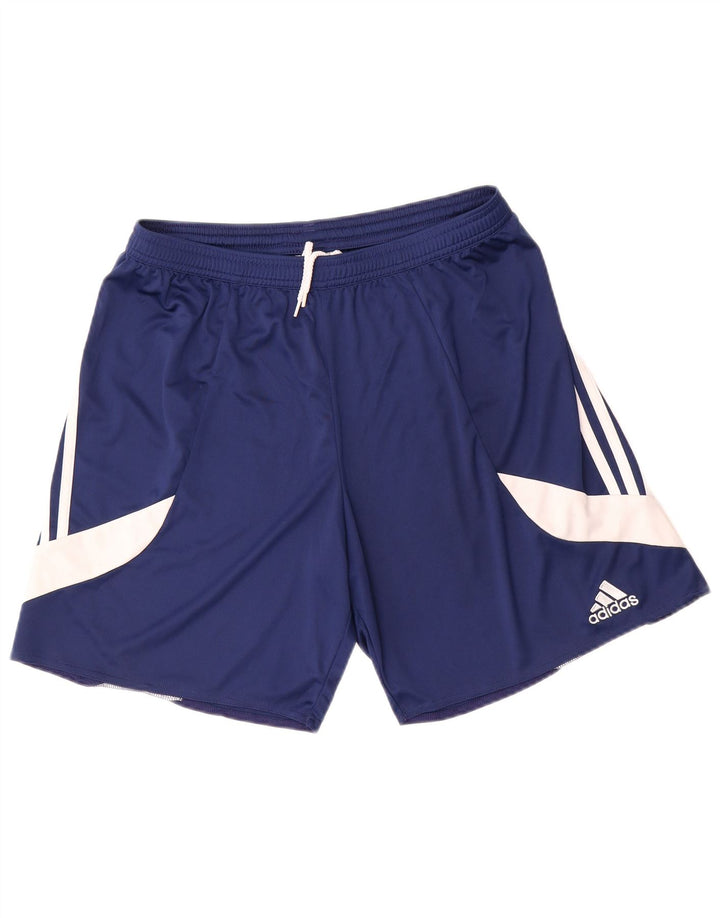 Pantaloncini sportivi Adidas Climalite da uomo di grandi dimensioni in poliestere color block blu navy