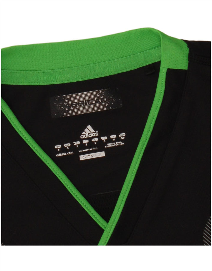 T-shirt Adidas Climacool da uomo Top Small Black Colourblock