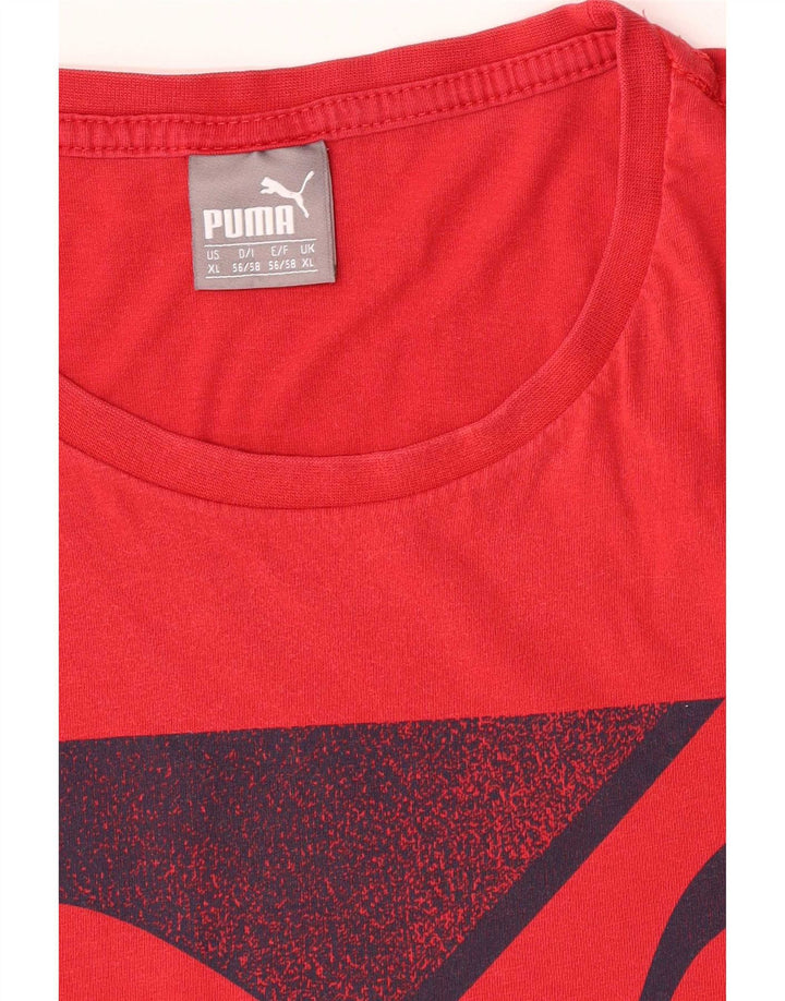 T-shirt grafica regolare da uomo Puma XL rossa in cotone