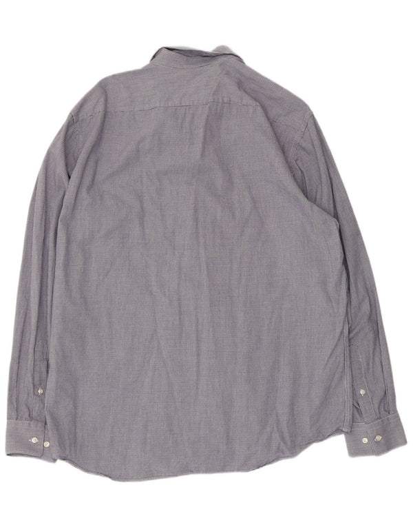 Camicia da uomo vestibilità regolare Hugo Boss taglia 44 17 1/2 XL pied de poule blu