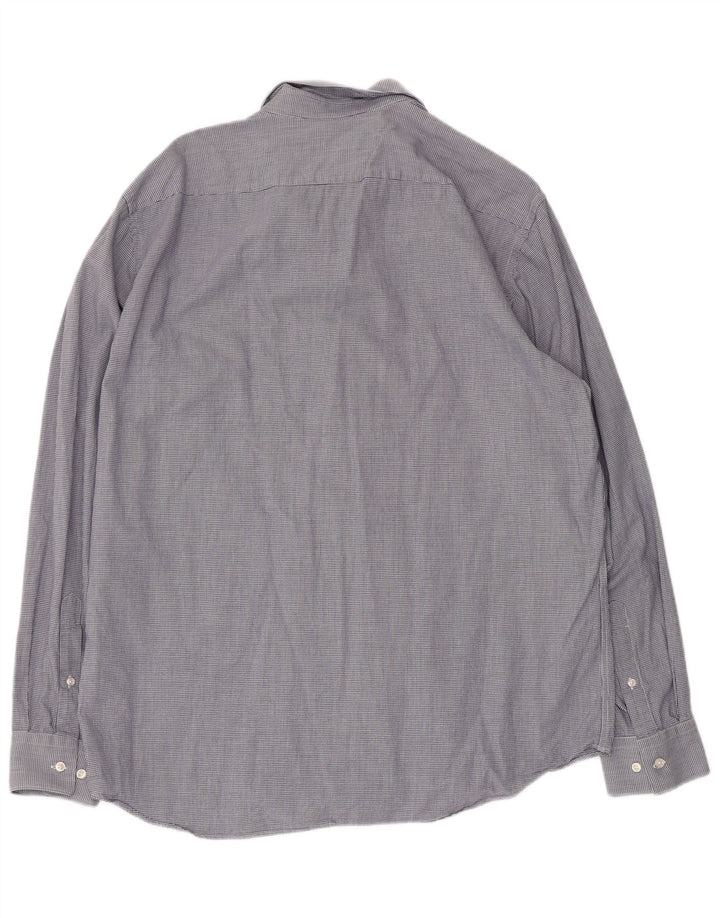 Camicia da uomo vestibilità regolare Hugo Boss taglia 44 17 1/2 XL pied de poule blu