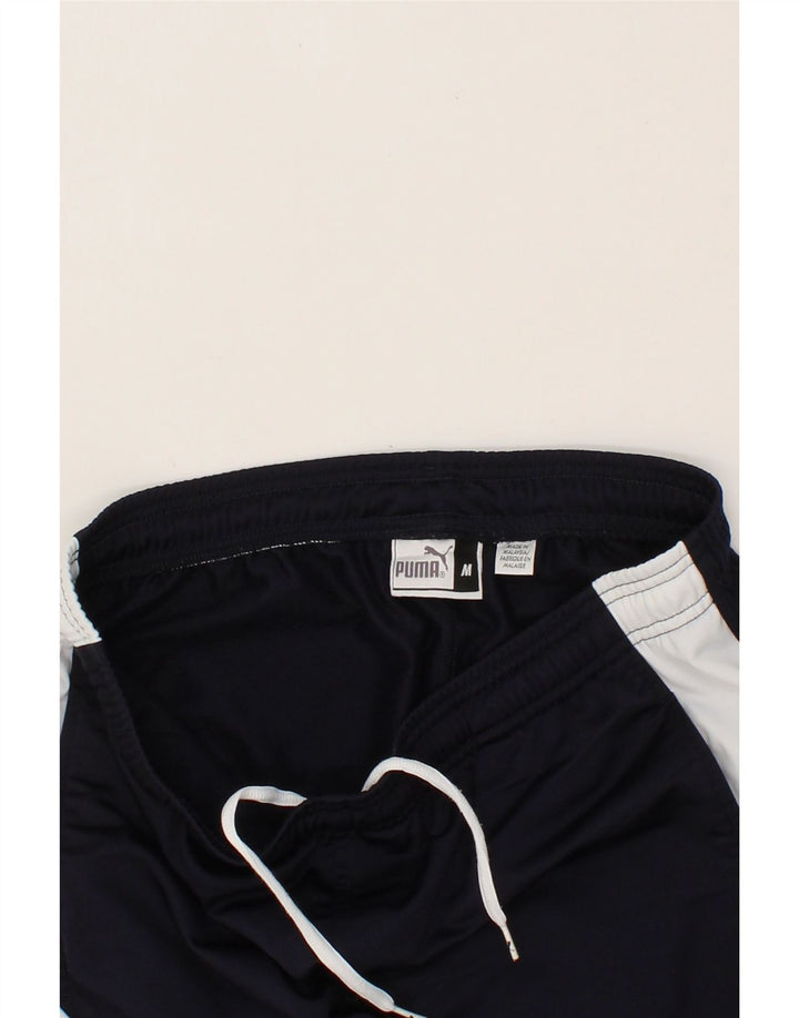 PUMA Mens Tracksuit Trousers Medium Navy Blue Colourblock Polyester Vintage Puma and Second-Hand Puma from Messina Hembry 