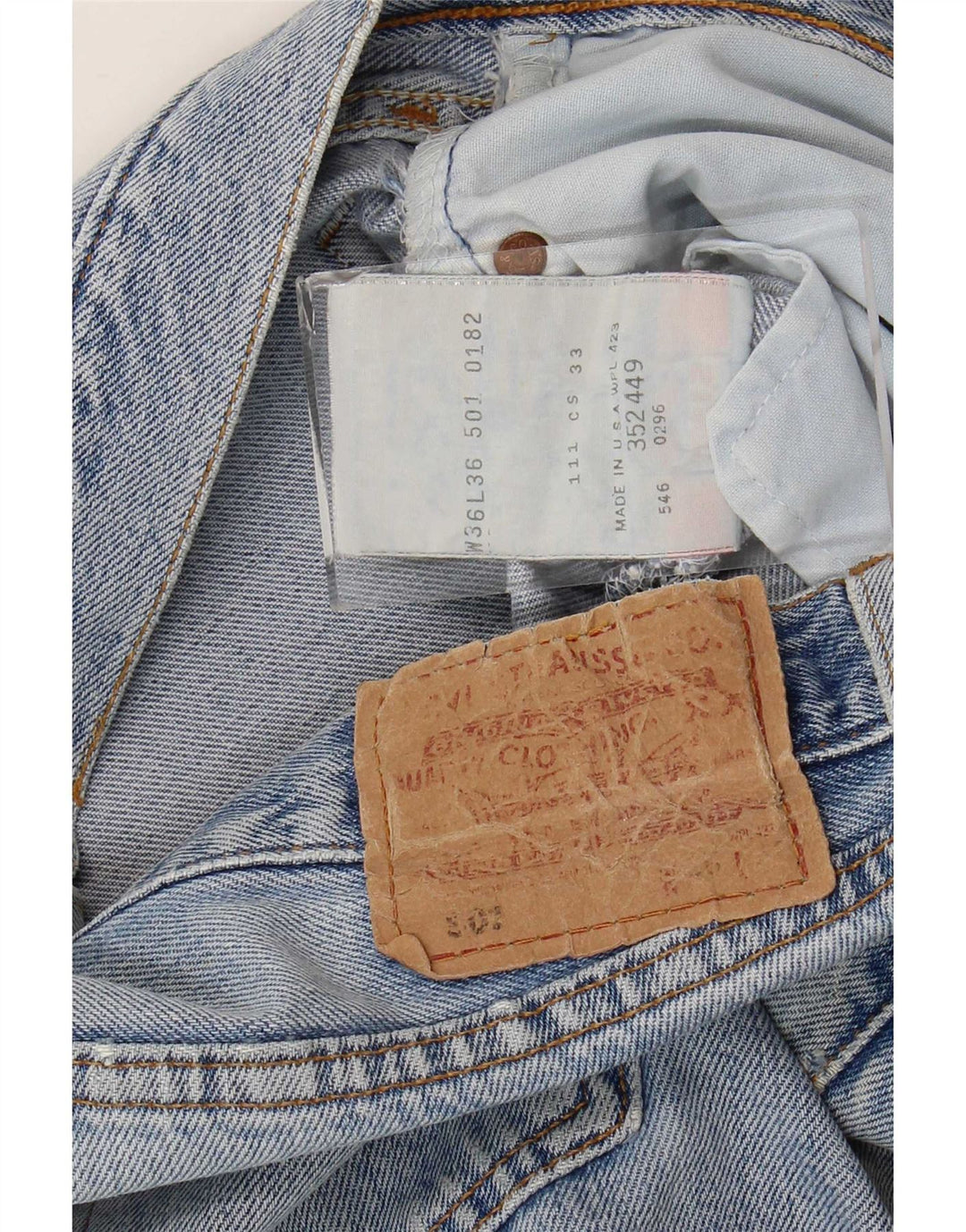 Levi's Uomo 501 Jeans dritti invecchiati W36 L28 Cotone blu