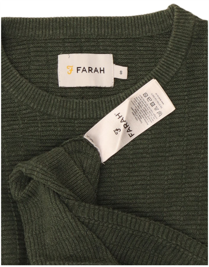 Maglione girocollo da uomo Farah piccolo in cotone verde